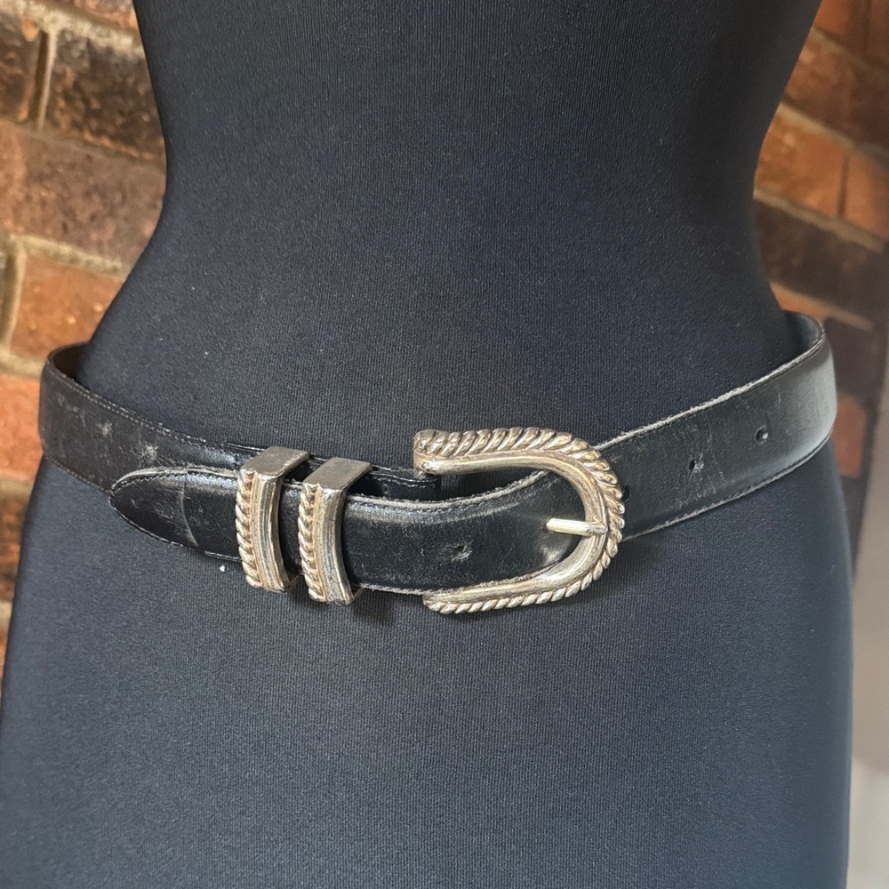 Brighton Classic Black Leather Belt